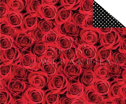 Kartonpapír - Klasszikus esküvő, vörös rózsa mintás karton, fotórealisztikus, 1 lap