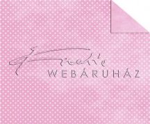   Kartonpapír - Babaváró, rózsaszín alapon, apró fehér pöttyös mintás karton, 1 lap