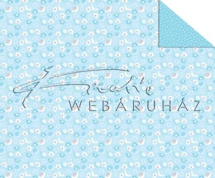 Kétoldalas mintás karton - Babaváró, kék Csiga-biga mintás karton, 1 lap