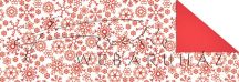 Kartonpapír - Karácsonyi Jule piros mozaikrajzos mintás karton, Hópehely motívumokkal 1lap