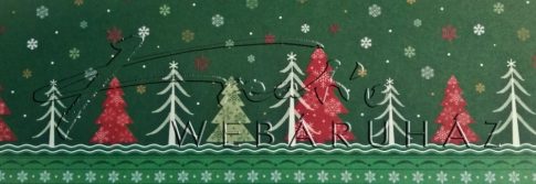 Kartonpapír - Karácsonyi varázslat Csomagolópapír mintás Karton, fenyőfa és hópelyhek