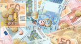 Euró bankjegy és érme mintás, Karton