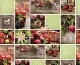 Kartonpapír - Karácsonyi hangulat fotómontázs, Piros-zöld karácsonyi díszekkel mintázott