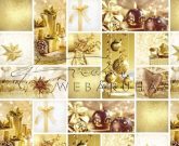 Kartonpapír - Karácsonyi hangulat fotómontázs, Aranyszínű karácsonyi díszekkel mintázott