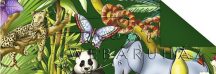 Kartonpapír - Mesevilág Dzsungel állatai mintás karton, 29,5x20cm, 1 lap
