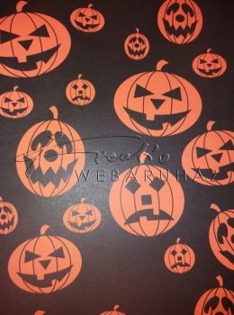Kartonpapír - Halloween, Töklámpások fekete alapon mintás Karton, 300 g, 1 lap