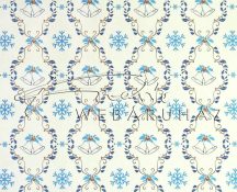   Kartonpapír - Karácsony, kék, Csengettyűs tapéta mintás Karton, 29,5x20cm, 1 lap