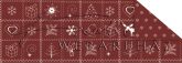 Kartonpapír - Vidéki Karácsony bordó mintás karton jávorszarvasos, angyalkás hímzésminta