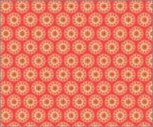   Kartonpapír - Apró piros-sárga virágok, piros mintás karton, 1 lap