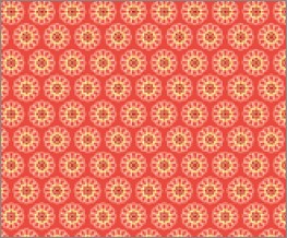 Kartonpapír - Apró piros-sárga virágok, piros mintás karton, 1 lap