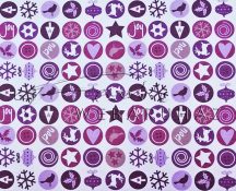 Kartonpapír - Karácsonyi varázslat apró körös mozaik, karácsonyi motívumok lila színben