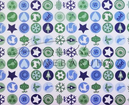 Kartonpapír - Karácsonyi varázslat apró körös mozaik, karácsonyi motívumok kék és zöld
