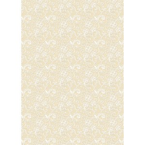 Kartonpapír - Esküvői Starlight ornament mintás arany és krém design karton, A4 - 1 lap