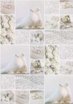 Kartonpapír - Esküvői metálfényű ezüst és fehér mintás design karton, A4 - 25 lap