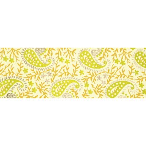 Dekorpapír - India style Hena 04 motívum, kézzel készített  papír, Zöld-sárga henna
