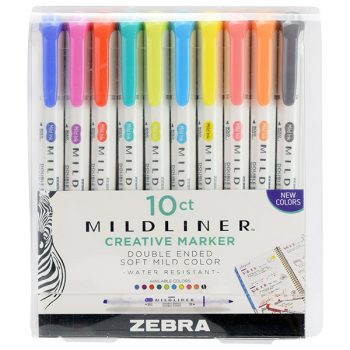 Zebra Mildliner Szövegkiemelő Szett - Kétvégű - 10 db-os készlet