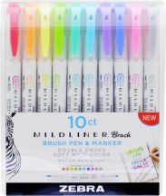   Zebra Mildliner Szövegkiemelő Szett - Kétvégű - 10 db-os készlet (Fluoreszkáló és Cool együtt)