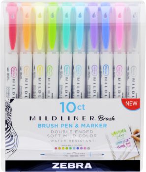 Zebra Mildliner Szövegkiemelő Szett - Kétvégű - 10 db-os készlet (Fluoreszkáló és Cool együtt)